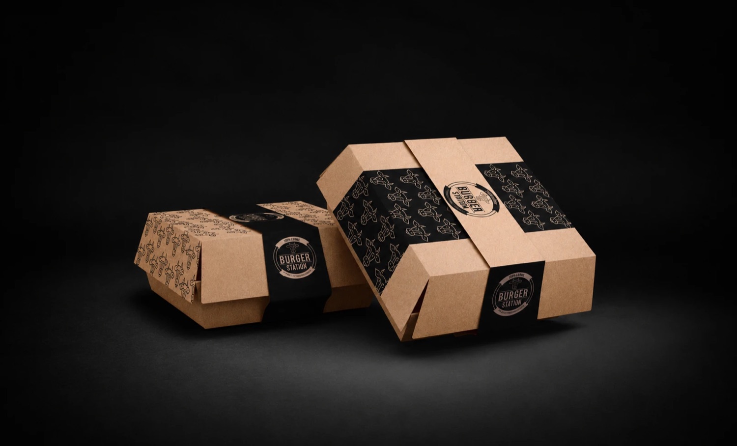 Burger Station — projekt opakowań na burgery