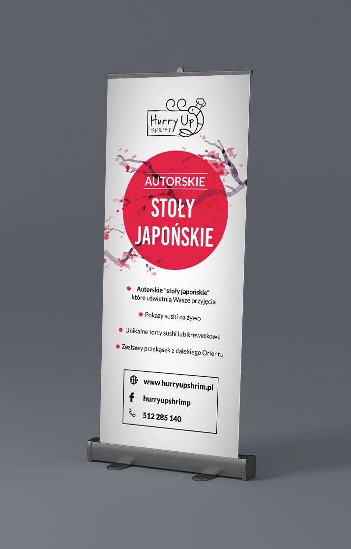 Hurry Up Shrimp — roll-up reklamowy