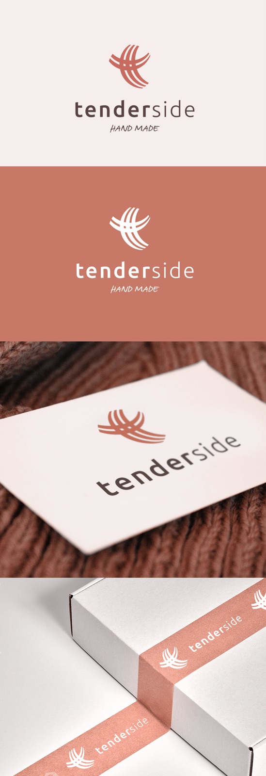 Tenderside – logo marki handmade, wizytówka i opakowanie